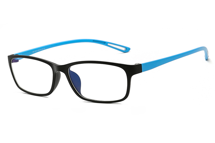 欧杰欧OJO 新款塑钢眼镜框男女全框眼镜 超轻时尚近视眼镜框 砂黑蓝腿