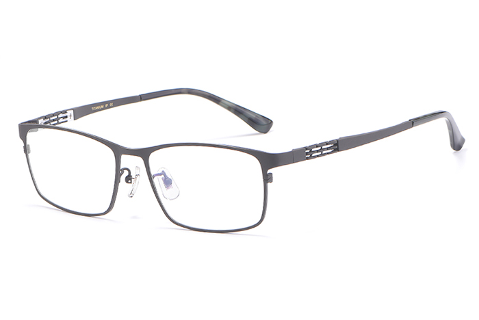 欧杰欧OJO 新款男士纯钛眼镜框 超轻商务高端全框眼镜架 枪色