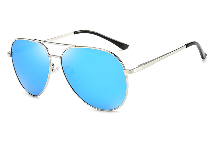 欧杰欧OJO 新款时尚偏光太阳镜 男女户外出行驾驶墨镜 银框蓝片