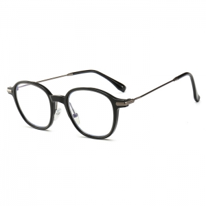 欧杰欧OJO 新款TR90防蓝光镜架 金属轻盈圆框近视眼镜框 亮黑色