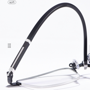 欧杰欧OJO 新款高档男士商务眼镜框 半框全框金属眼镜架 半框黑色