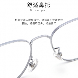 欧杰欧OJO 新款纯钛女男眼镜框 复古多边近视眼镜框 黑金色