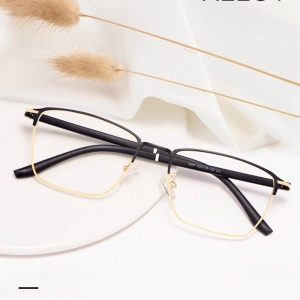 欧杰欧OJO 新款复古全框眼镜架 男女方框金属商务眼镜框 黑枪框