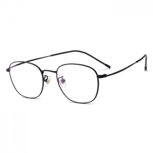 欧杰欧OJO 新款复古金属眼镜架 男女款超轻β钛圆框J近视眼镜框 黑金色