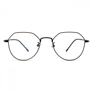 欧杰欧OJO 男女同款多边形防辐射眼镜 纯钛防蓝光近视眼镜框 黑银色
