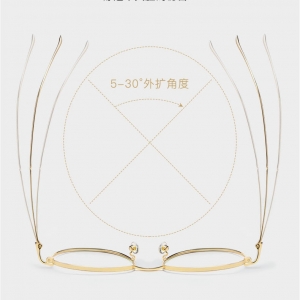 欧杰欧OJO 新款时尚复古纯钛眼镜框 超轻可配高度厚边框眼镜 黑银色