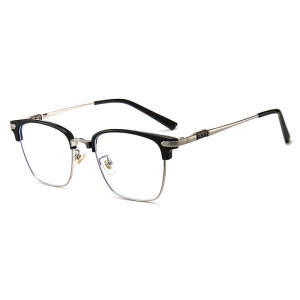 欧杰欧OJO 新潮款TR90全框眼镜框 文艺复古男女近视眼镜架 黑金色