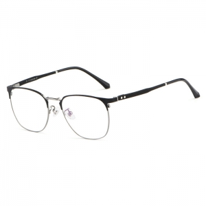 欧杰欧OJO 新款钛合金眼镜架  超轻复古大框近视眼镜框 黑色