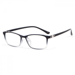 欧杰欧OJO 新款男女TR90眼镜框 透明色方形超轻近视眼镜架 透黑