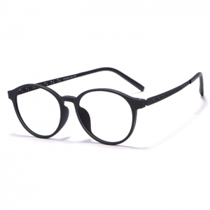欧杰欧OJO 新款纯钛眼镜近视眼镜 舒适圆框复古超弹性漆眼镜框 黑紫