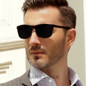 欧杰欧OJO 新款墨镜时尚男士铝镁偏光太阳镜 全框个性运动墨镜 枪框黑片