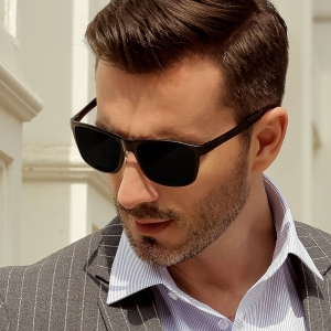 欧杰欧OJO 新款墨镜时尚男士铝镁偏光太阳镜 全框个性运动墨镜 黑框黑片