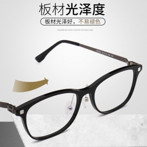 欧杰欧OJO 高档板材时尚眼镜 男女士商务潮流近视眼镜架 黑色
