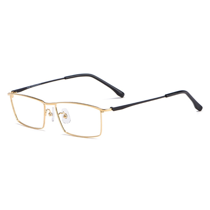 欧杰欧OJO 纯钛商务眼镜架 男士全框眉线近视眼镜 金色