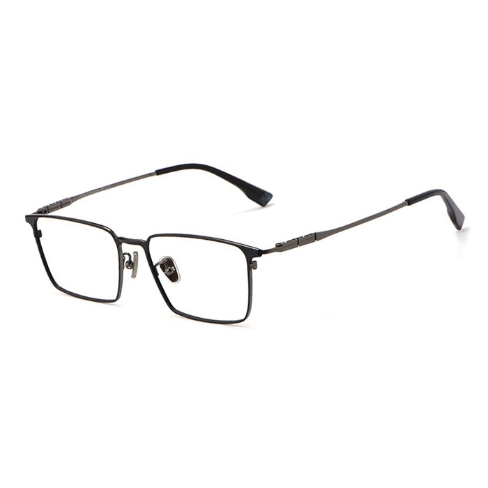 欧杰欧OJO  男士商务超轻纯钛近视眼镜框 全框光学镜架 枪色
