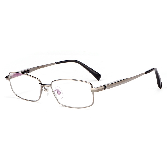 欧杰欧OJO 新款全框纯钛商务眼镜框 男士超轻近视眼镜 枪色
