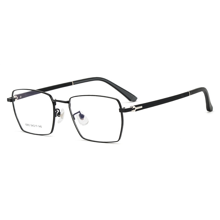 欧杰欧OJO 复古男士方形眼镜架 超轻钛合金大框眼镜框 黑色