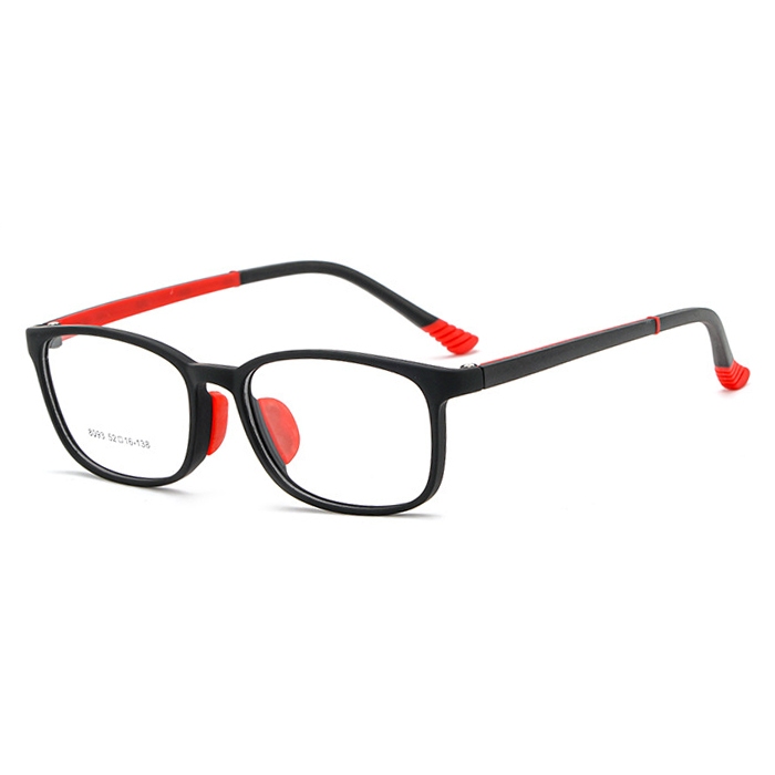 欧杰欧OJO 新款青少年TR90眼镜框 双色硅胶全框眼镜架 黑红