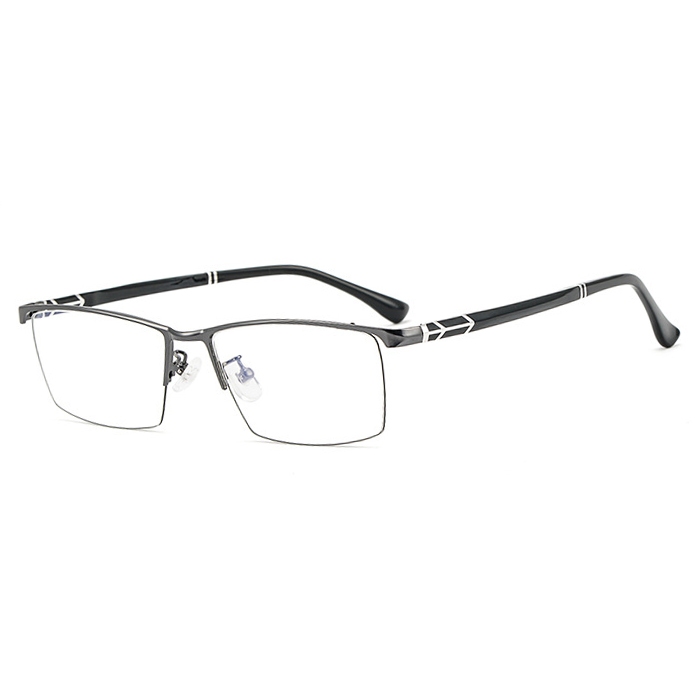 欧杰欧OJO 新款钛合金眼镜框 半框商务超轻近视眼镜架 黑枪