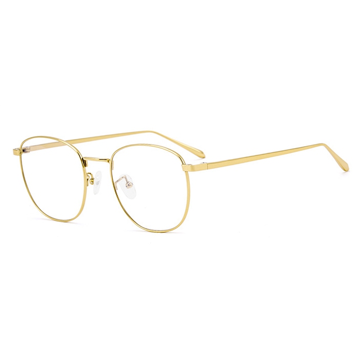 欧杰欧OJO 网红同款全框眼镜架 超轻复古纯钛眼镜框 金色