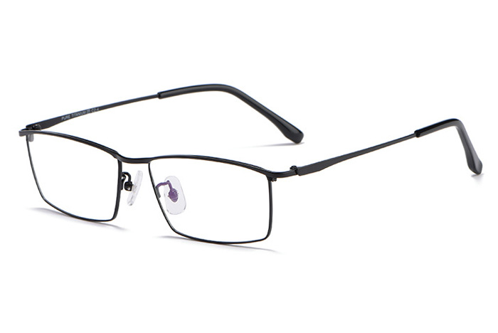欧杰欧OJO 纯钛商务眼镜架 男士全框眉线近视眼镜 黑色