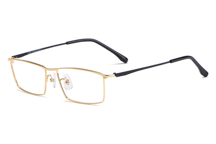 欧杰欧OJO 纯钛商务眼镜架 男士全框眉线近视眼镜 金色