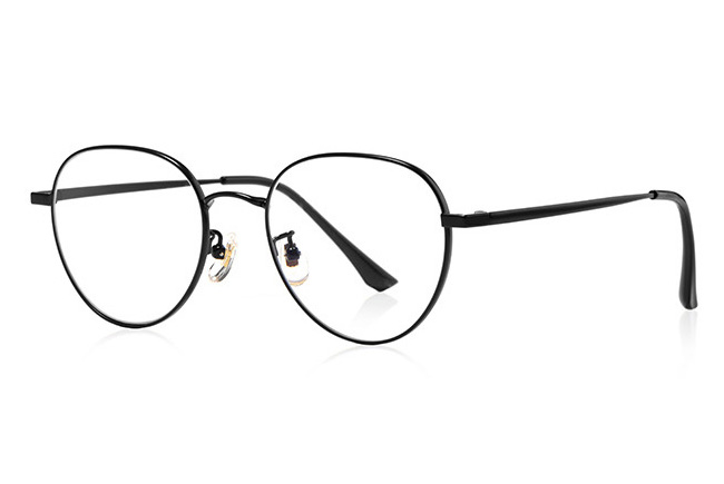 欧杰欧OJO 新款纯钛光学眼镜架 时尚超轻宽边复古眼镜框 黑色