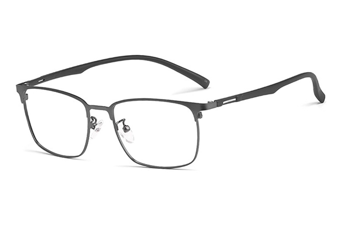 欧杰欧OJO 新款商务男士合金全框眼镜架 复古近视光学眼镜框 枪色