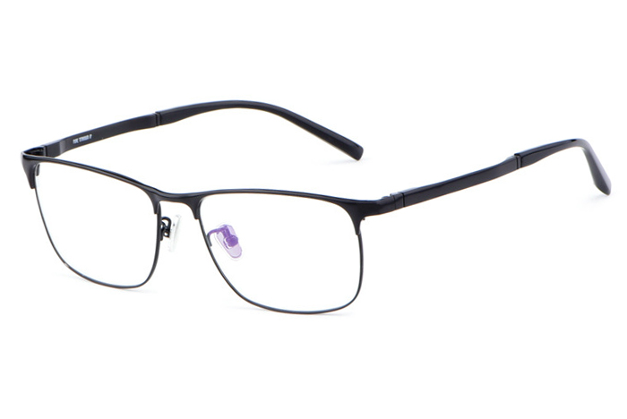 欧杰欧OJO 男士商务全框眼镜架 超轻纯钛近视眼镜框 黑色