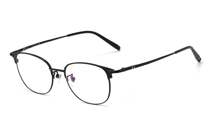 欧杰欧OJO 复古圆形纯钛眼镜架  超轻全框学生近视眼镜 黑色