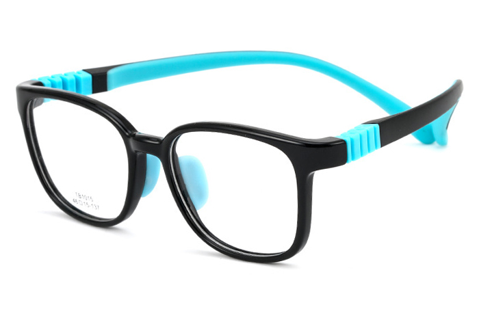 欧杰欧OJO 儿童TR90近视眼镜架 超弹硅胶镜腿无螺丝眼镜框 黑青色