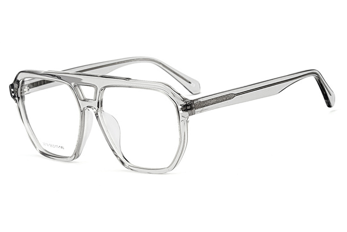 欧杰欧OJO 双梁大框眼镜架 复古板材时尚透明眼镜框 透灰