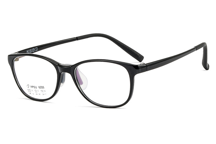 欧杰欧OJO 男女超轻塑钢眼镜架 全框超弹镜腿近视眼镜 黑色