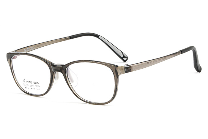 欧杰欧OJO 男女超轻塑钢眼镜架 全框超弹镜腿近视眼镜 灰色