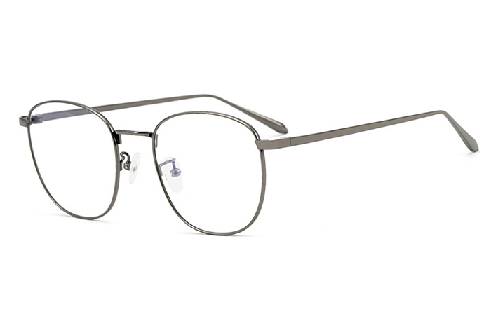 欧杰欧OJO 网红同款全框眼镜架 超轻复古纯钛眼镜框 枪色