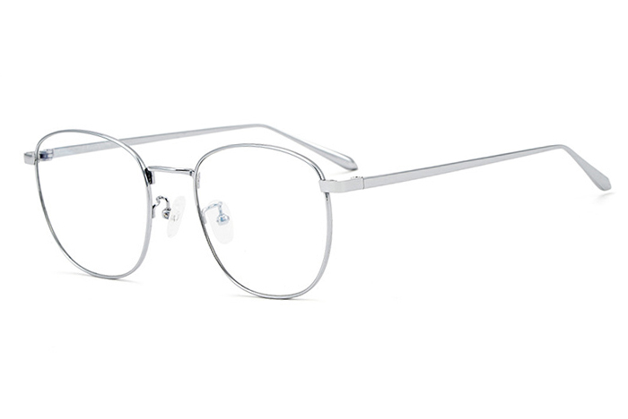 欧杰欧OJO 网红同款全框眼镜架 超轻复古纯钛眼镜框 银色