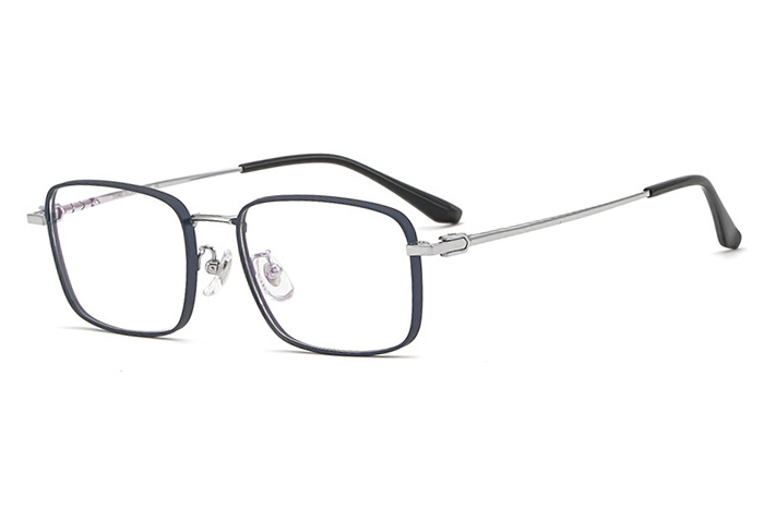 欧杰欧OJO 超轻商务复古眼镜框 男士高端纯钛近视眼镜框 黑银色