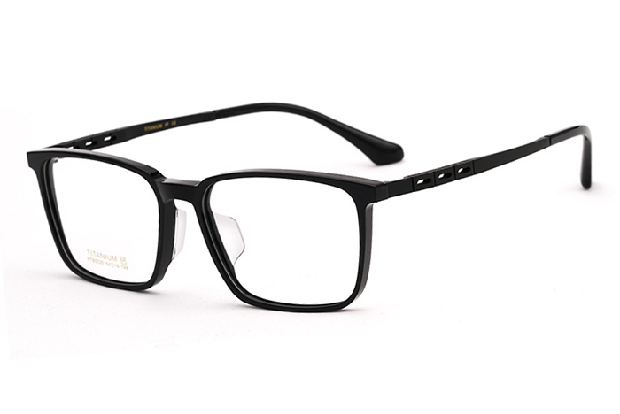 欧杰欧OJO 商务男款板材眼镜框 男全框纯钛眼镜架 黑色