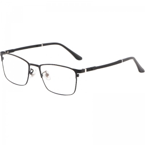 欧杰欧OJO 新款钛合金眼镜架 超轻男士复古近视眼镜框 黑银色