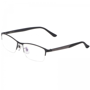 欧杰欧OJO 新款超轻商务眼镜框 男士半框纯钛眼镜架 黑色
