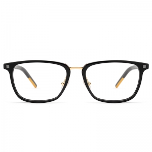 欧杰欧OJO 谢霆锋同款复古板材眼镜框 黑色方框眼镜架近视眼镜 黑银色