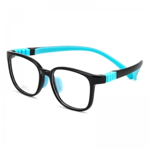 欧杰欧OJO 儿童TR90近视眼镜架 超弹硅胶镜腿无螺丝眼镜框 黑青色