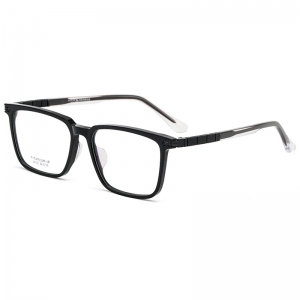 欧杰欧OJO 男士商务复古眼镜架 时尚架板超轻纯钛眼镜框 黑色