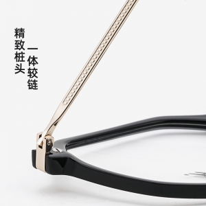 欧杰欧OJO 男女复古板材眼镜架 超轻纯钛近视眼镜框 亮黑