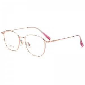 欧杰欧OJO 新款男女超轻纯钛眼镜架 潮流复古幼圆眼镜框 金色