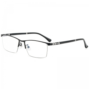 欧杰欧OJO 新款钛合金眼镜框 半框商务超轻近视眼镜架 黑枪