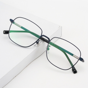 欧杰欧OJO 新款纯钛全框镜架 商务方框大框超轻近视眼镜框 黑银