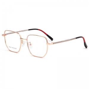 欧杰欧OJO 男女新款板材合金眼镜框 全框多边形复古眼镜架 金色