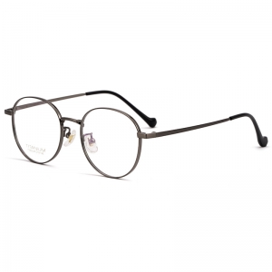 欧杰欧OJO 新款纯钛眼镜框 超轻复古全框宽边近视眼镜 银色