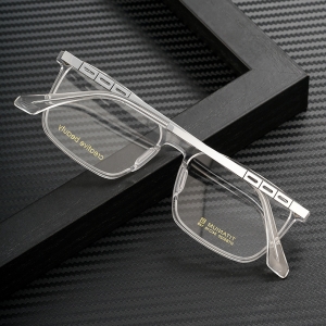 欧杰欧OJO 商务男款板材眼镜框 男全框纯钛眼镜架 黑色